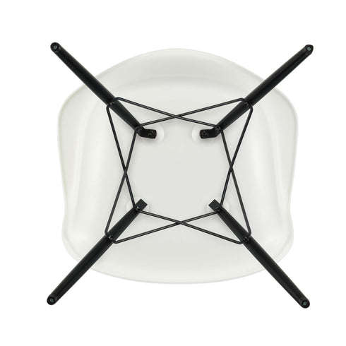 Cadeira de Braços Plástica Eames DAW / Base Ácer Preto